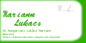 mariann lukacs business card