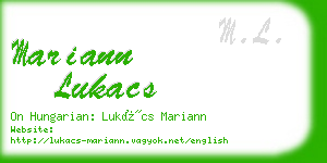 mariann lukacs business card
